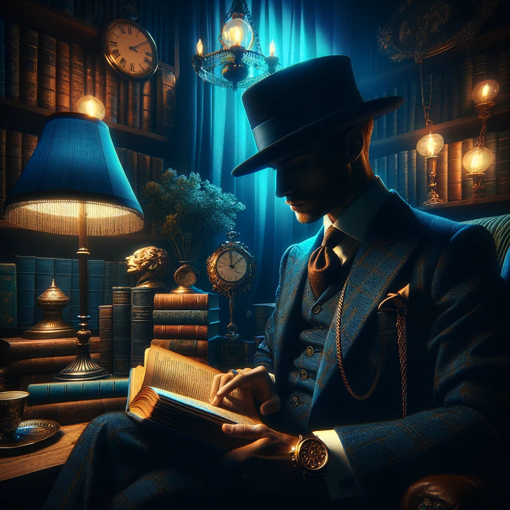 gentleman dans une bibliothèque